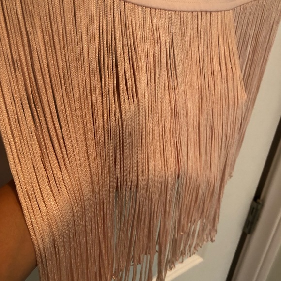 BCBGeneration Blush Pink Crop Top with Fringe - Picture 3 of 7